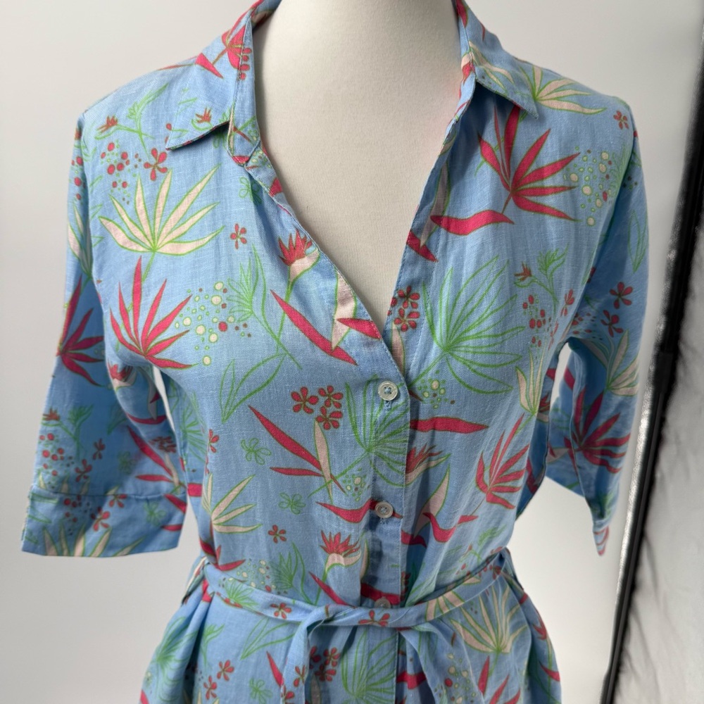 Hiho Floral Linen Midi Dress - Picture 3 of 13